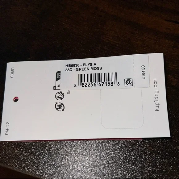 NEW Kipling Elysia Carry Handles w/Crossbody Strap Bag in Green Moss NO MONKEY - Picture 8 of 9